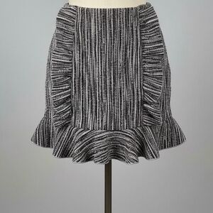 Stylish Black and White Ruffled Mini Skirt